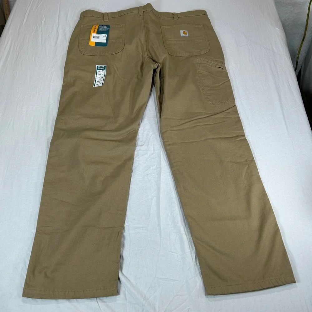 Carhartt Relaxed Straight Rigby Lined Dungaree Tan Khaki 42x32 103342-253 NEW